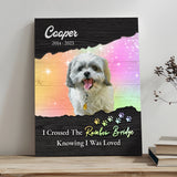 Pet Memorial Sign I Crossed The Rainbow Bridge II