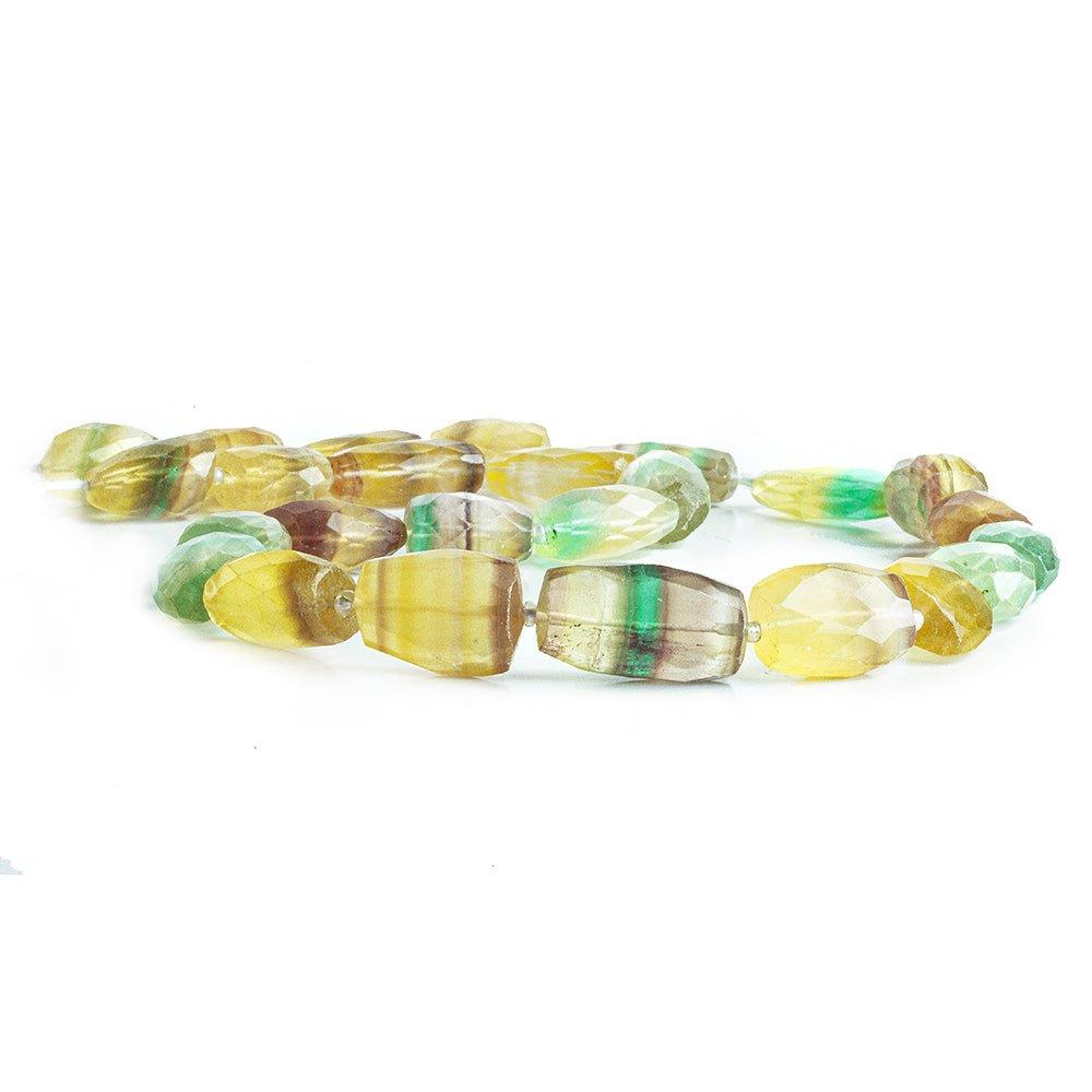 Multi Color Banded Fluorite faceted nuggets 19 inches 21 beads 12x11x8-23x12x10mm