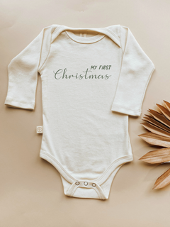 My First Christmas Organic Baby Bodysuit Long Sleeve by Tenth & Pine, product image 5