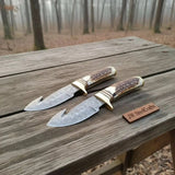 Gut Hook Skinner Knives Pair stag handle