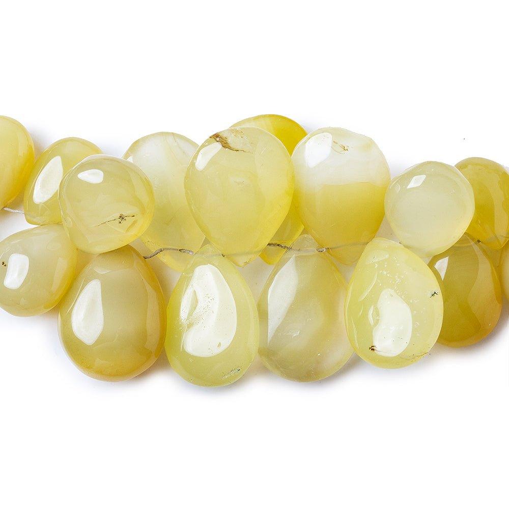 Pale Yellow Chalcedony Beads Plain 10-20mm Pears