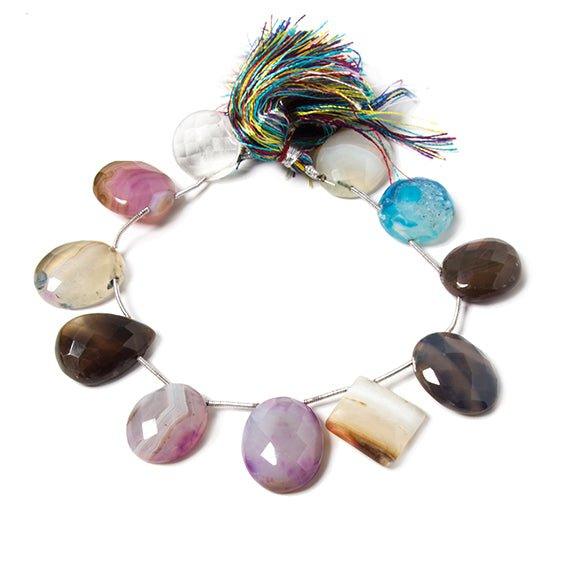 Party Agate Beads Top Drilled Free Shapes 8 inch strand, 17-25mm