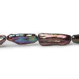 Peacock Straight Drill Biwa Pearls 16 inch 21 pieces 20x7mm
