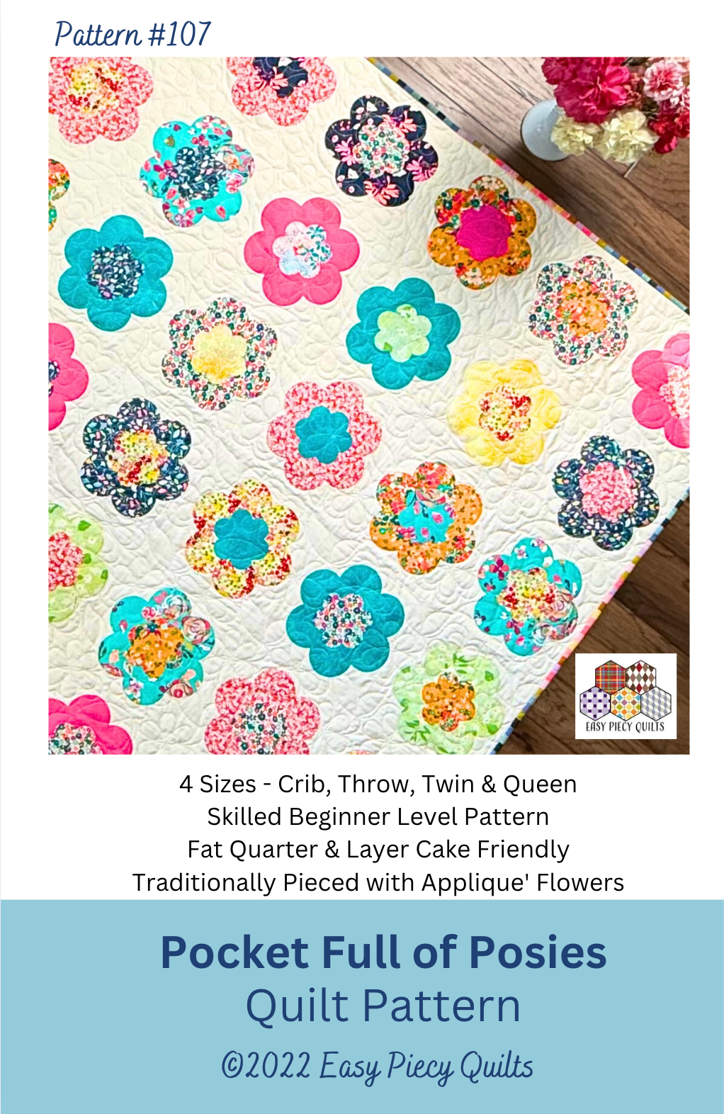 Pocket Full of Posies Quilt - Paper Print Version Mailed