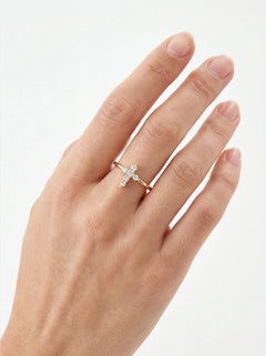 Cross Accent Adjustable Ring by Starlight Jewelry, product image 3