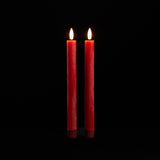 Red 3D Flameless Taper Candles (Set of 2)