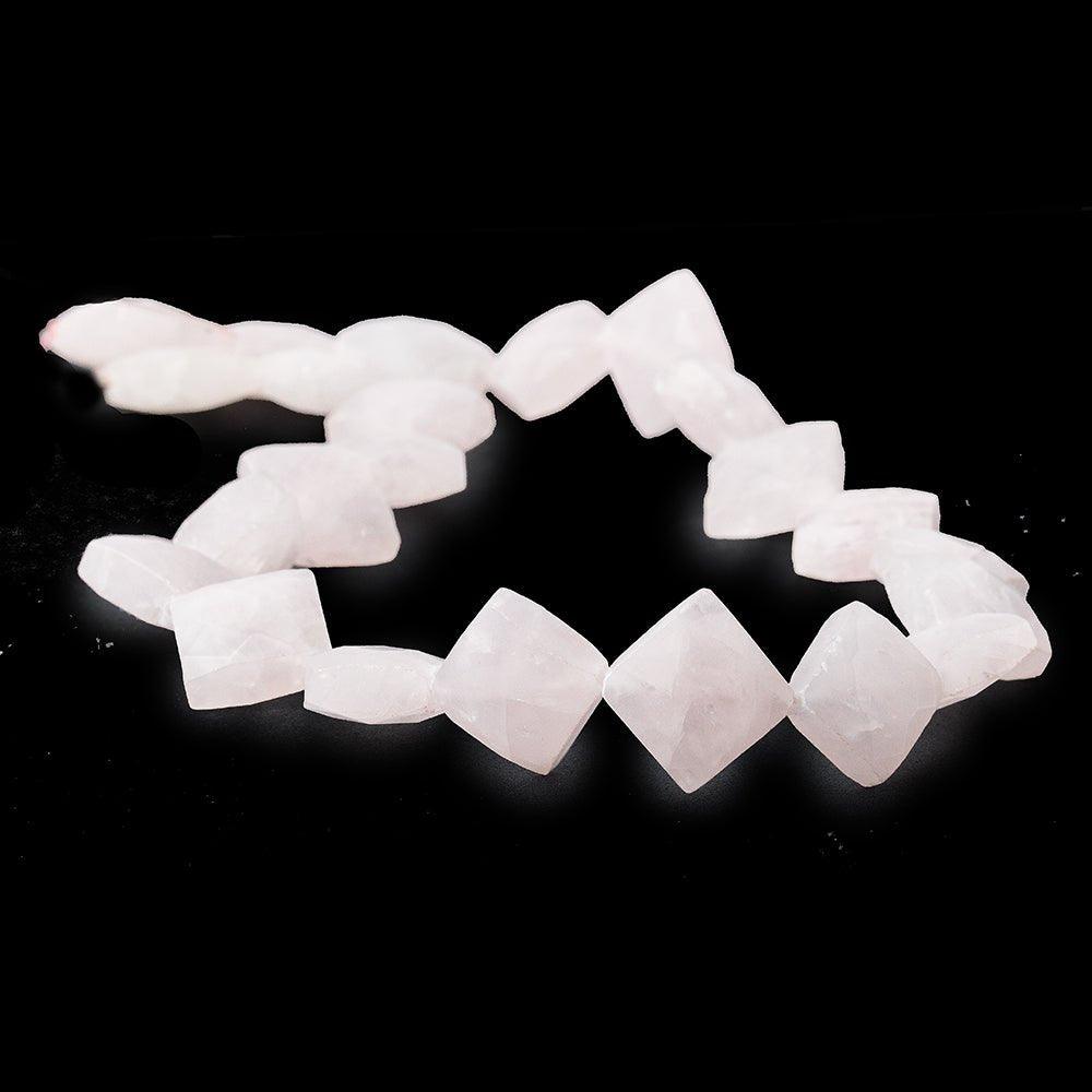 Rose Quartz Faceted Square Beads,