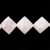 Rose Quartz Faceted Square Beads,
