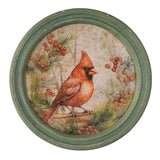 Round Frame Christmas Cardinal Wall Art