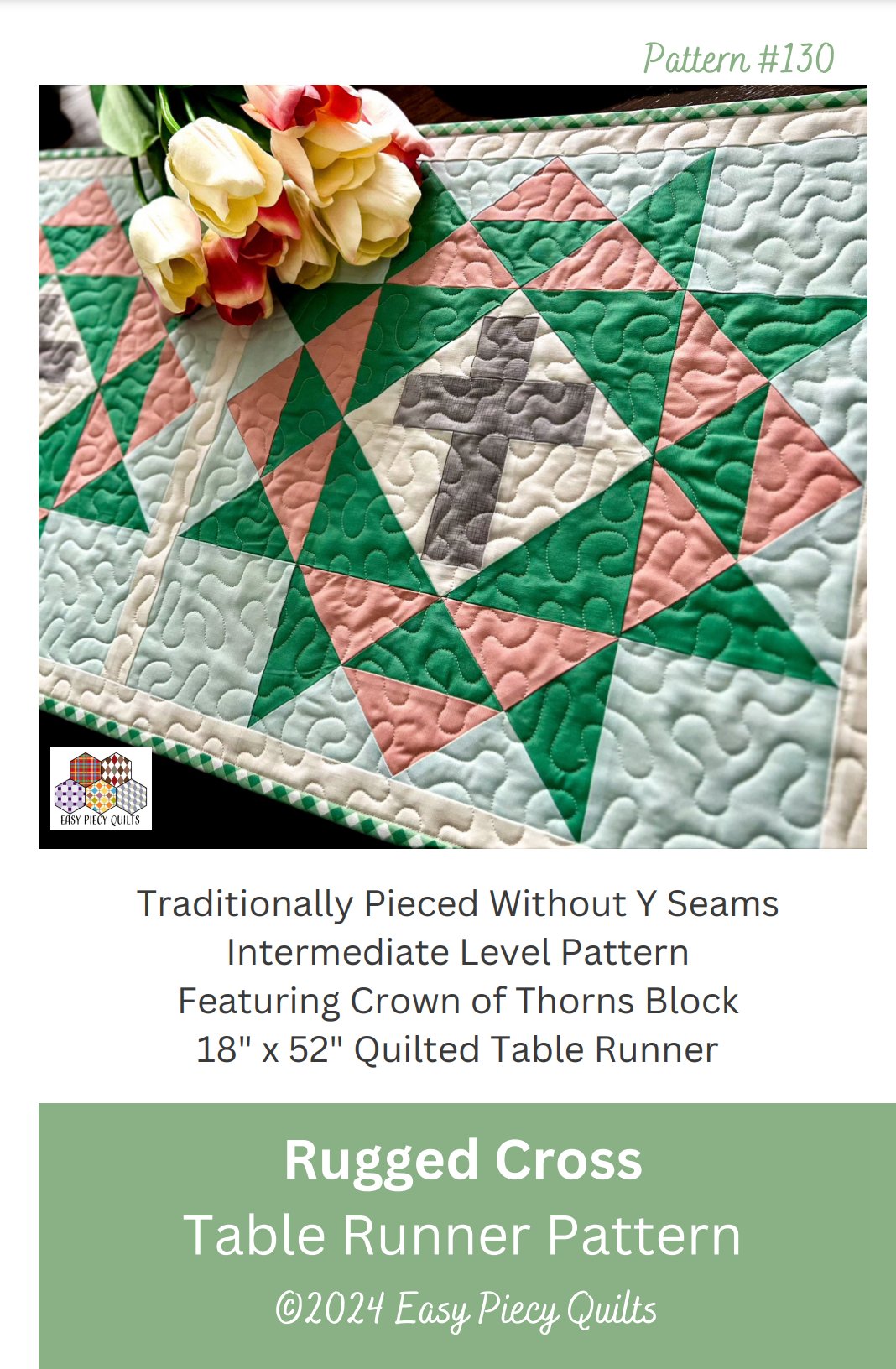 Rugged Cross Table Runner Pattern - Paper Print Version
