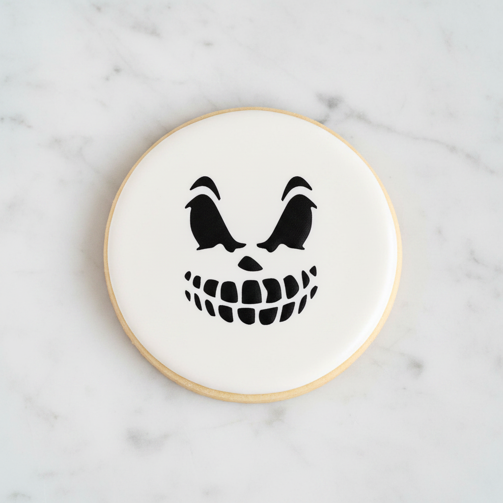 Scary Monster Face Cookie Stencil