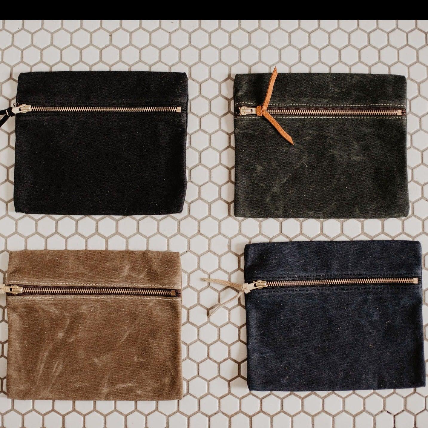 Waxed Canvas Utility Pouch  - USA Made