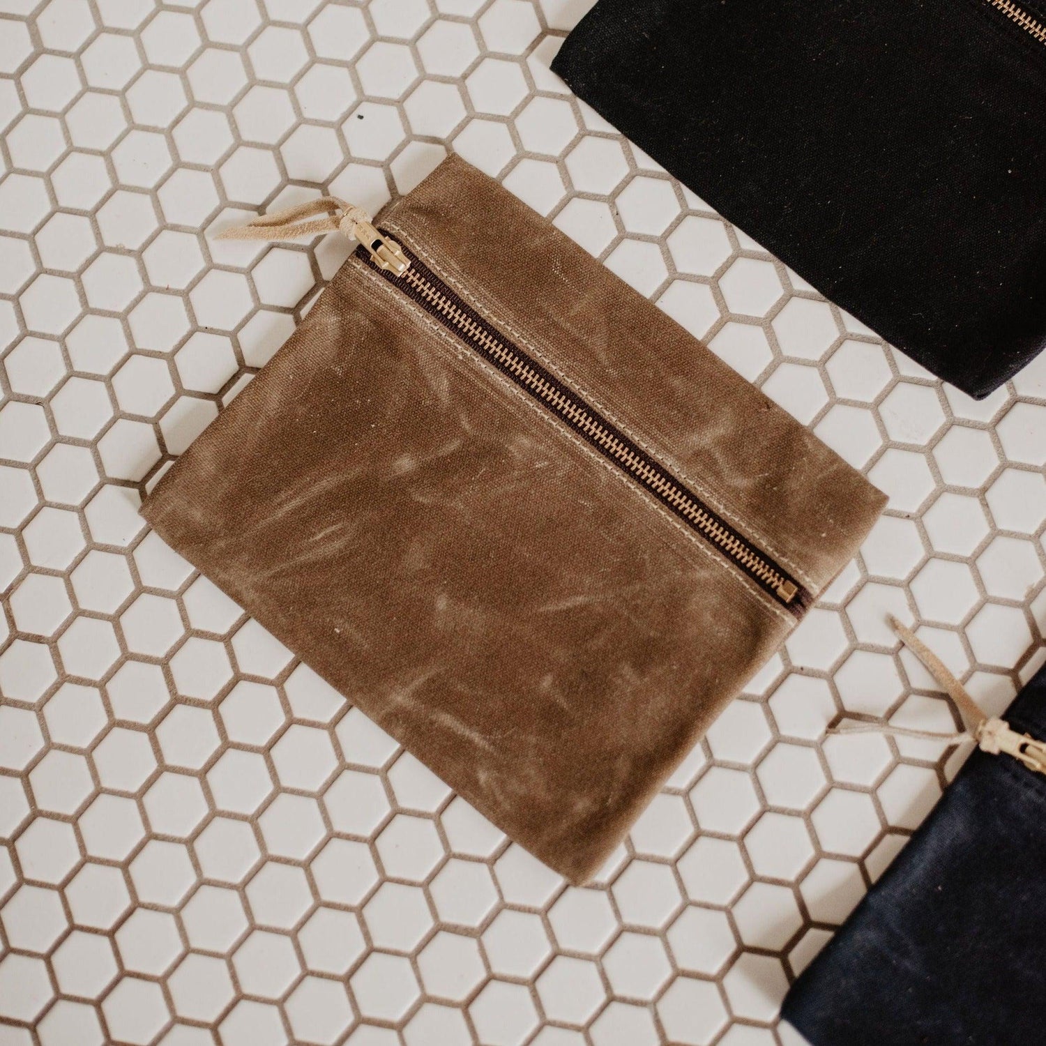 Waxed Canvas Utility Pouch  - USA Made