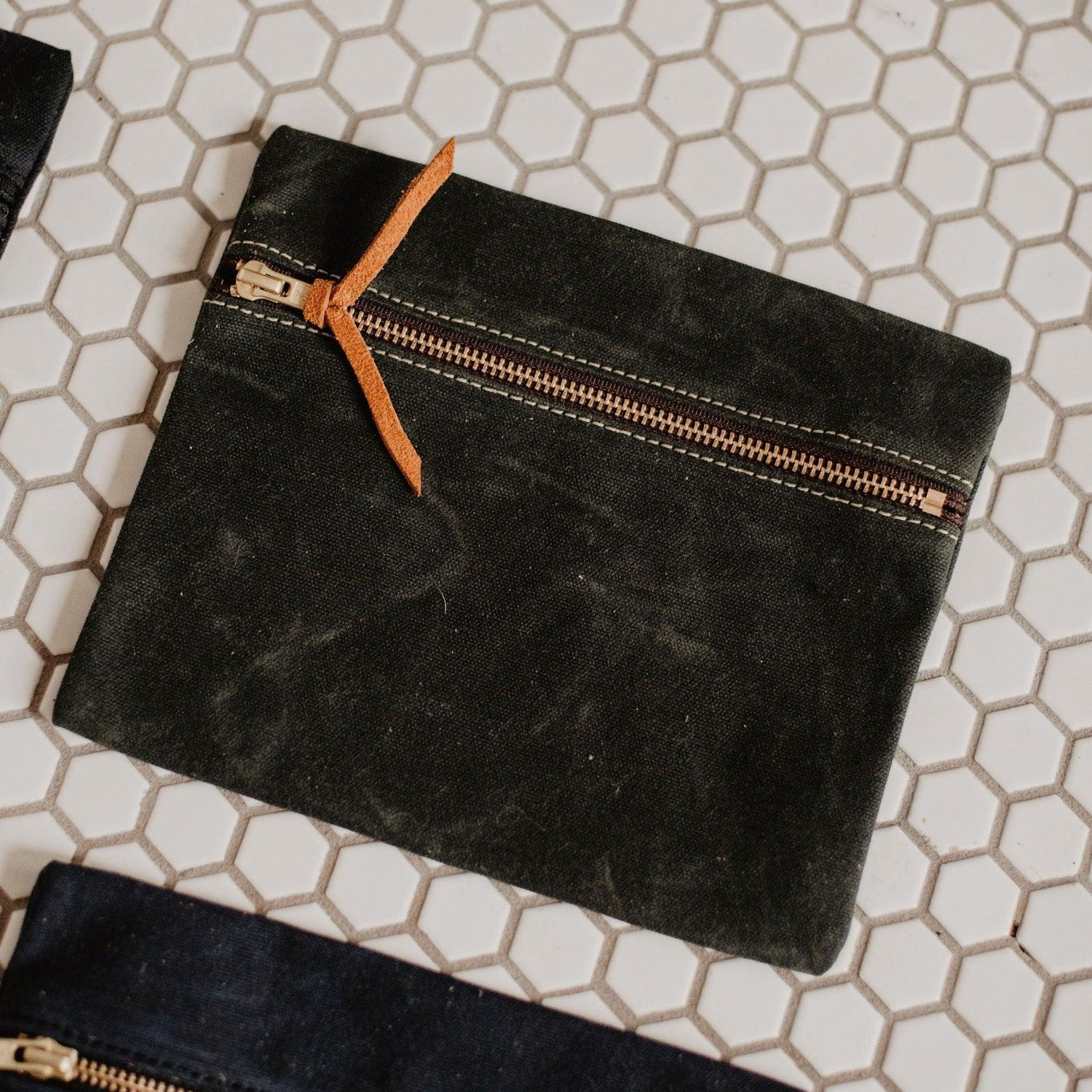 Waxed Canvas Utility Pouch  - USA Made