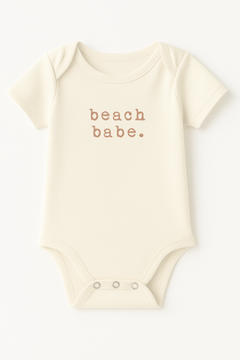 Beach Babe Clay Organic Cotton Short Sleeve Baby Bodysuit by Tenth & Pine