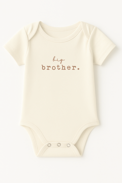 Big Brother Clay Organic Cotton Short Sleeve Baby Bodysuit by Tenth & Pine