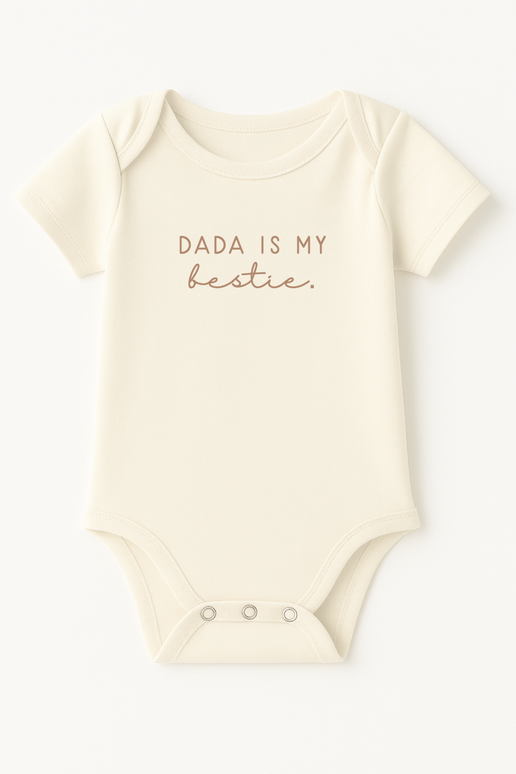 Dada is My Bestie Clay Organic Cotton Short Sleeve Baby Bodysuit by Tenth & Pine