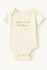Dada is My Bestie Clay Organic Cotton Short Sleeve Baby Bodysuit by Tenth & Pine