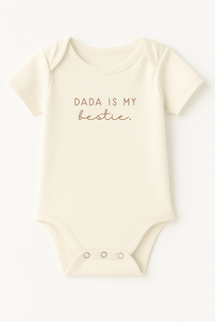 Dada is My Bestie Clay Organic Cotton Short Sleeve Baby Bodysuit by Tenth & Pine