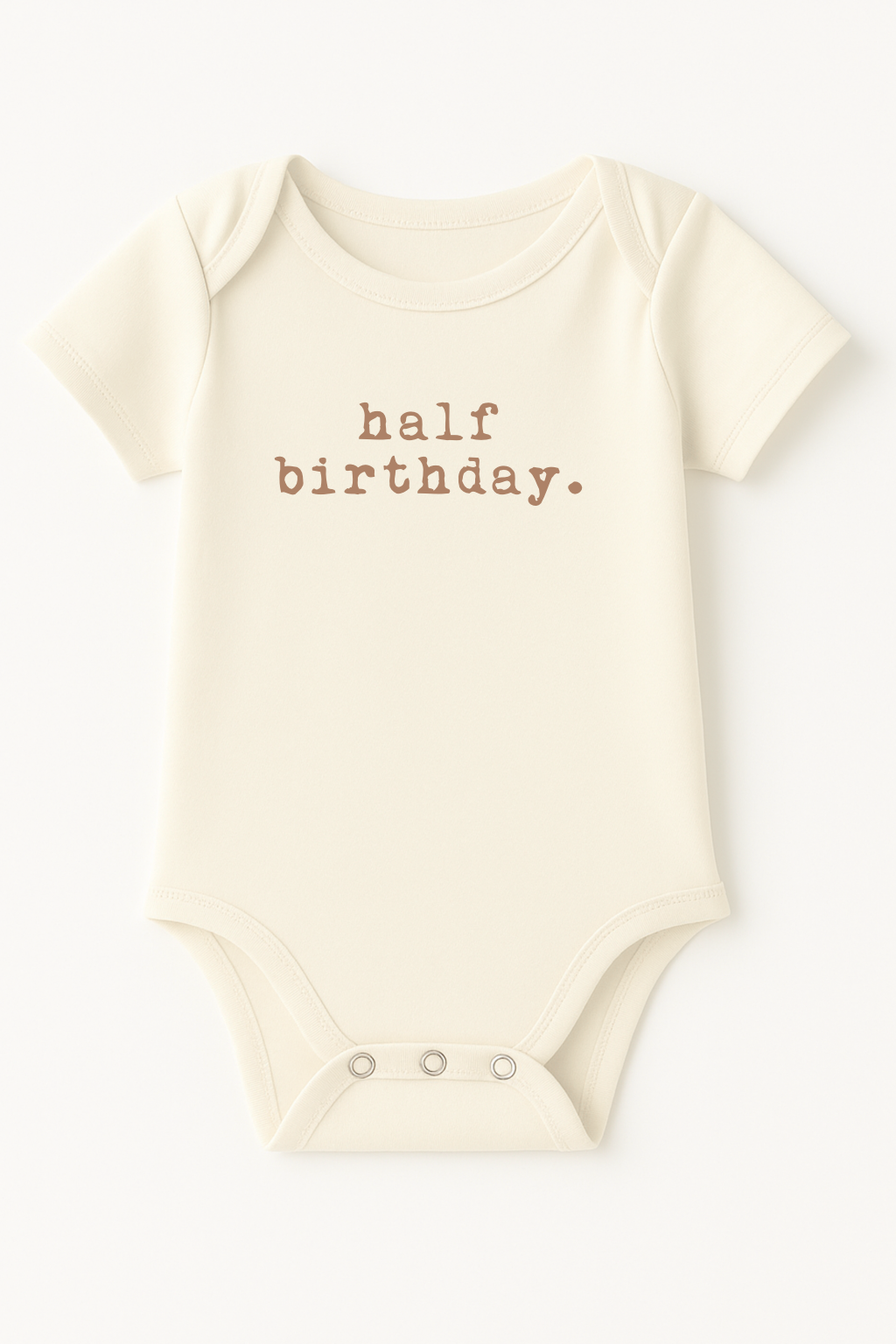 Half Birthday Clay Organic Cotton Baby Bodysuit Short Sleeve by Tenth & Pine