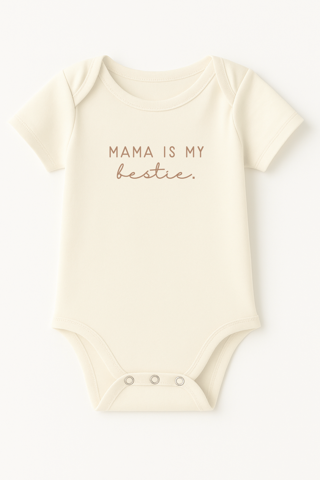 Mama is my Bestie Clay Organic Cotton Baby Bodysuit Short Sleeve by Tenth & Pine