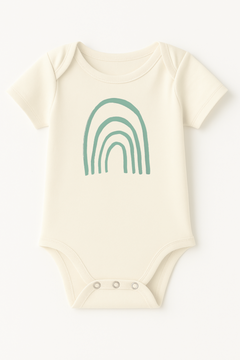Rainbow Seafoam Organic Cotton Baby Bodysuit Short Sleeve by Tenth & Pine