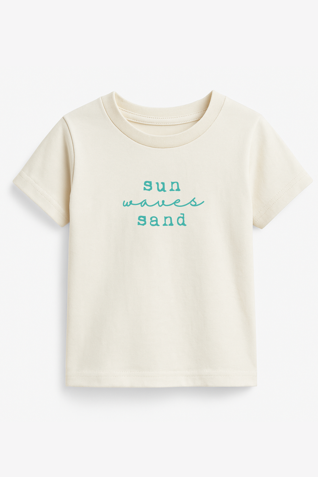 Sun Waves Sand Seafoam Organic Cotton Short Sleeve Toddler T-Shirt by Tenth & Pine