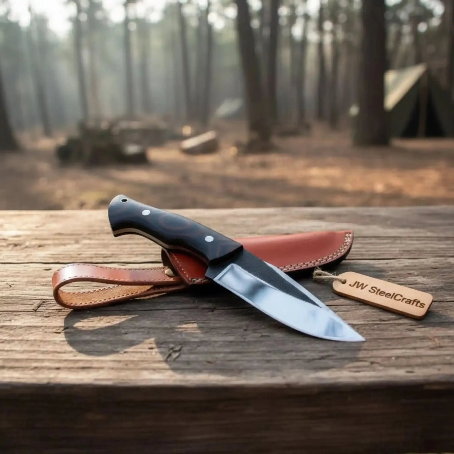 Drop Point Hunting Knife 3.5 Inch Steel Blade Micarta Handle Fixed Blade Field Knife with Sheath