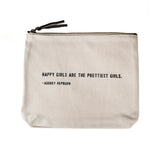 Happy Girls (Audrey Hepburn Quote) Canvas Zip Bag
