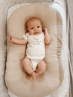 Sun Waves Sand Clay Organic Cotton Short Sleeve Baby Bodysuit by Tenth & Pine, product image 3