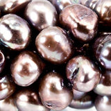 Taupe Freshwater Pearls Ringed 9-10mm Baroque