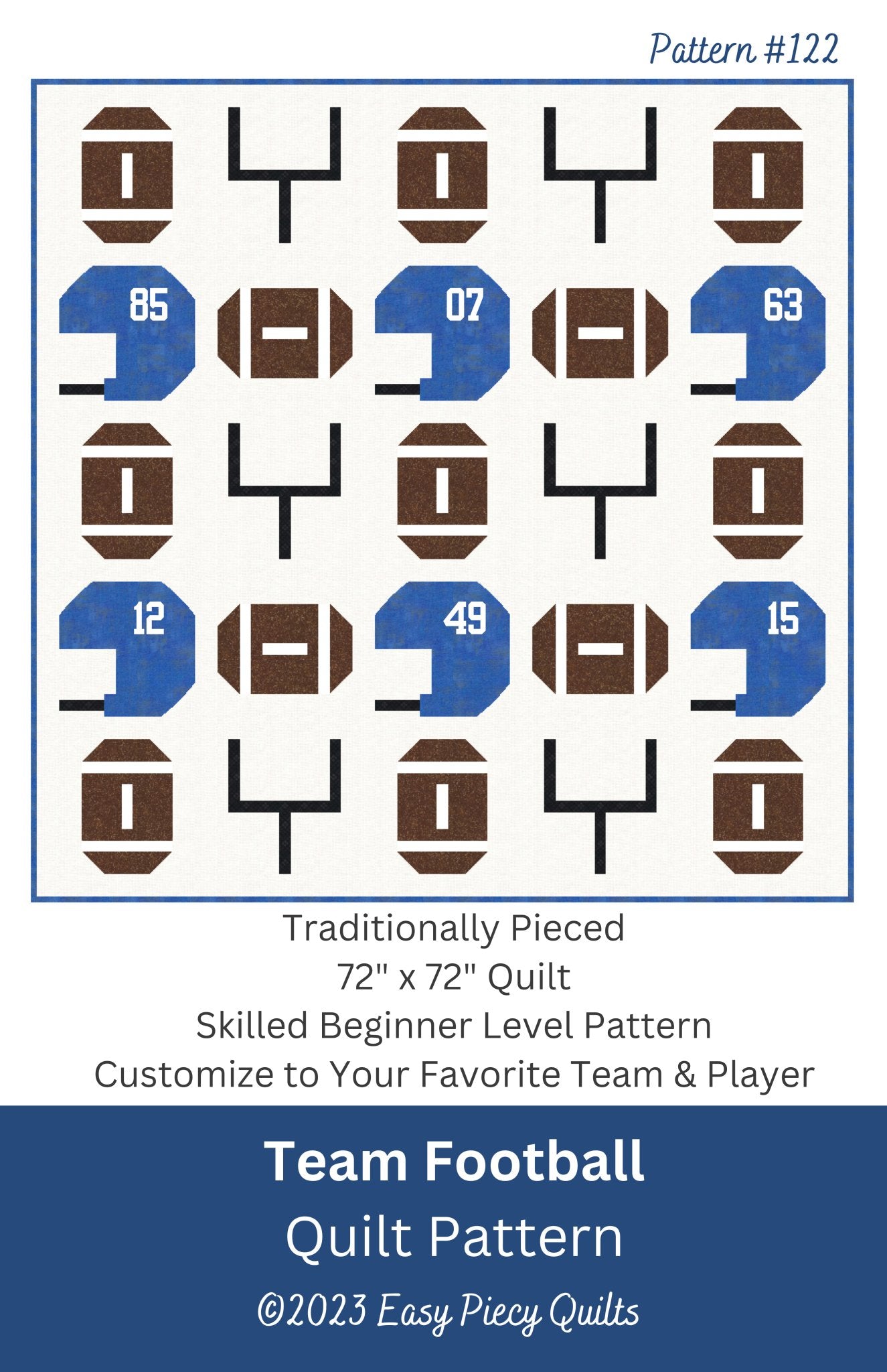 Team Football Quilt Pattern - Paper Print Version