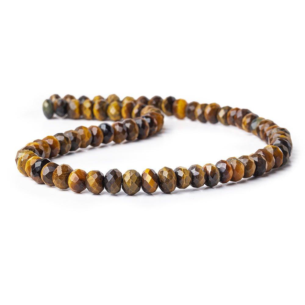 Tiger Eye Bead Faceted Rondelle 8mm 72 beads
