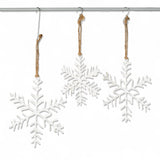 White Paper Pulp Snowflake Ornaments