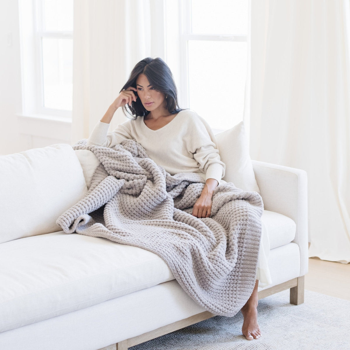 Waffle Knit XL Throw Blankets by Saranoni, product image 8
