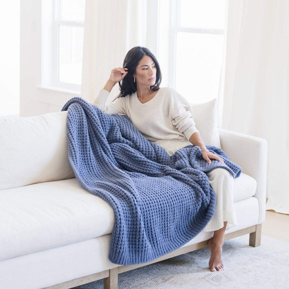 Waffle Knit XL Throw Blankets by Saranoni, product image 4