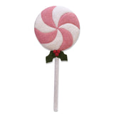 Handmade Wool Felt Holiday Swirled Lollipop with Holly