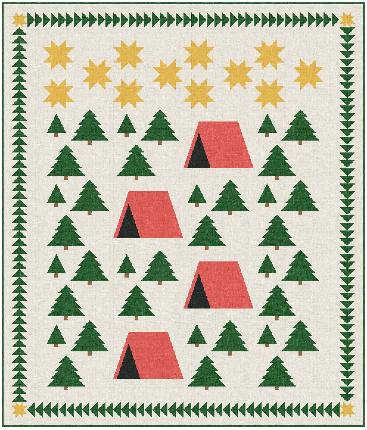 Woodland Camping Adventure Quilt Pattern - Paper Print Version