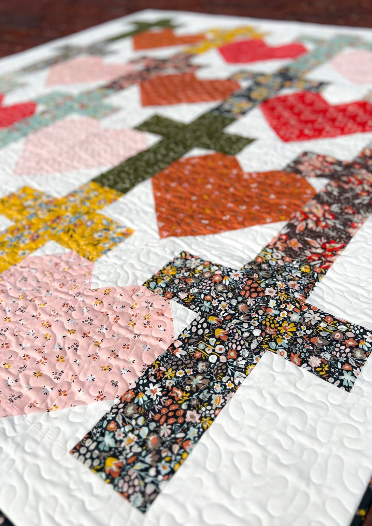 Yes He Loves Me Crosses and Hearts Quilt Pattern Paper Print Version